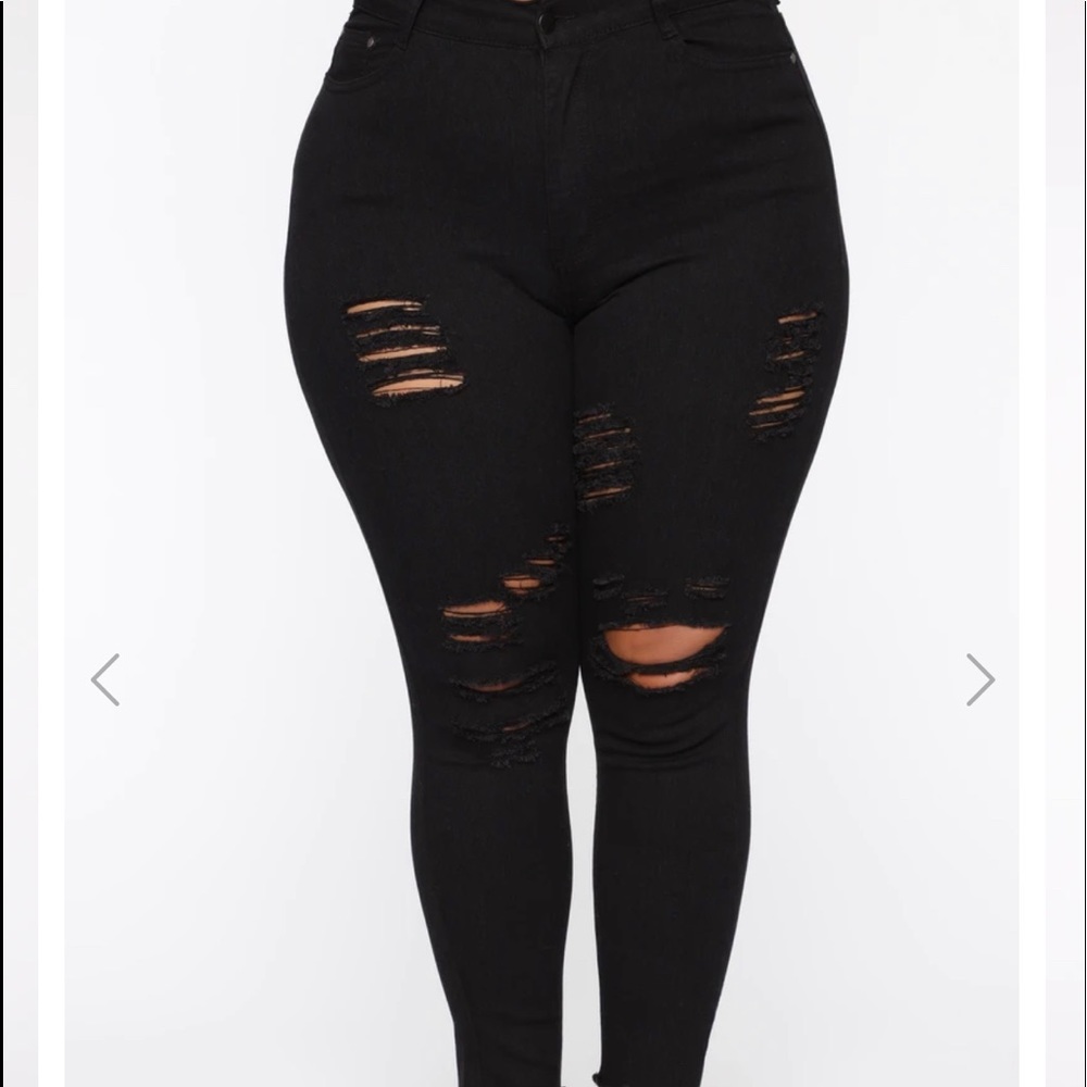 Distressed black jeans
